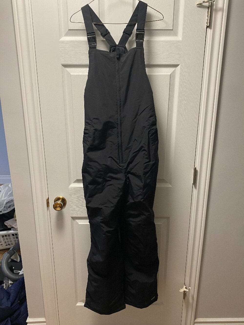 Lands' End Boys Husky 16H Squall Waterproof Insulated Snow Bib Overalls Black